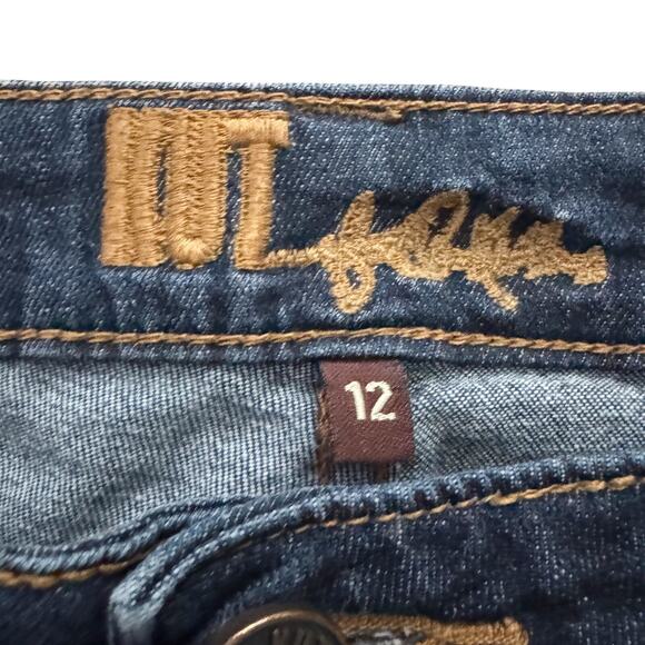 KUT from the Kloth Crop Jeans Women's Sz 12 Dark Wash Prep Preppy mid rise - Picture 4 of 14
